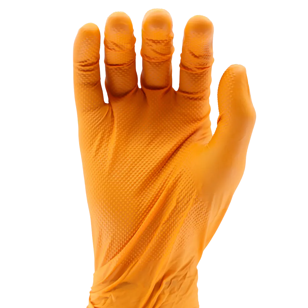 Orange nitrile glove product image